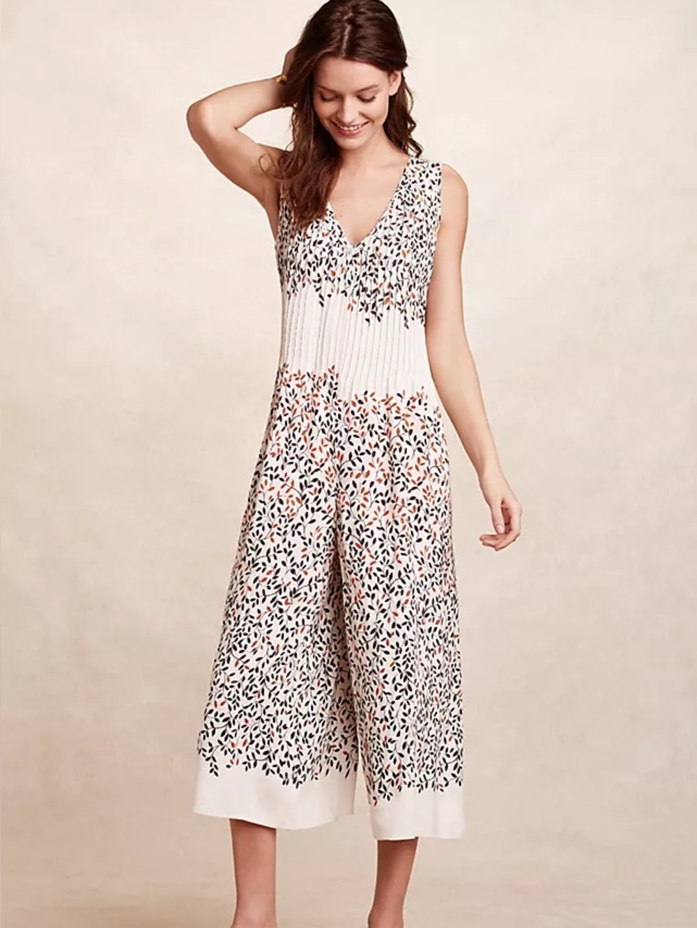 Anthropologie Kora Floral Wide-Leg Jumpsuit Small